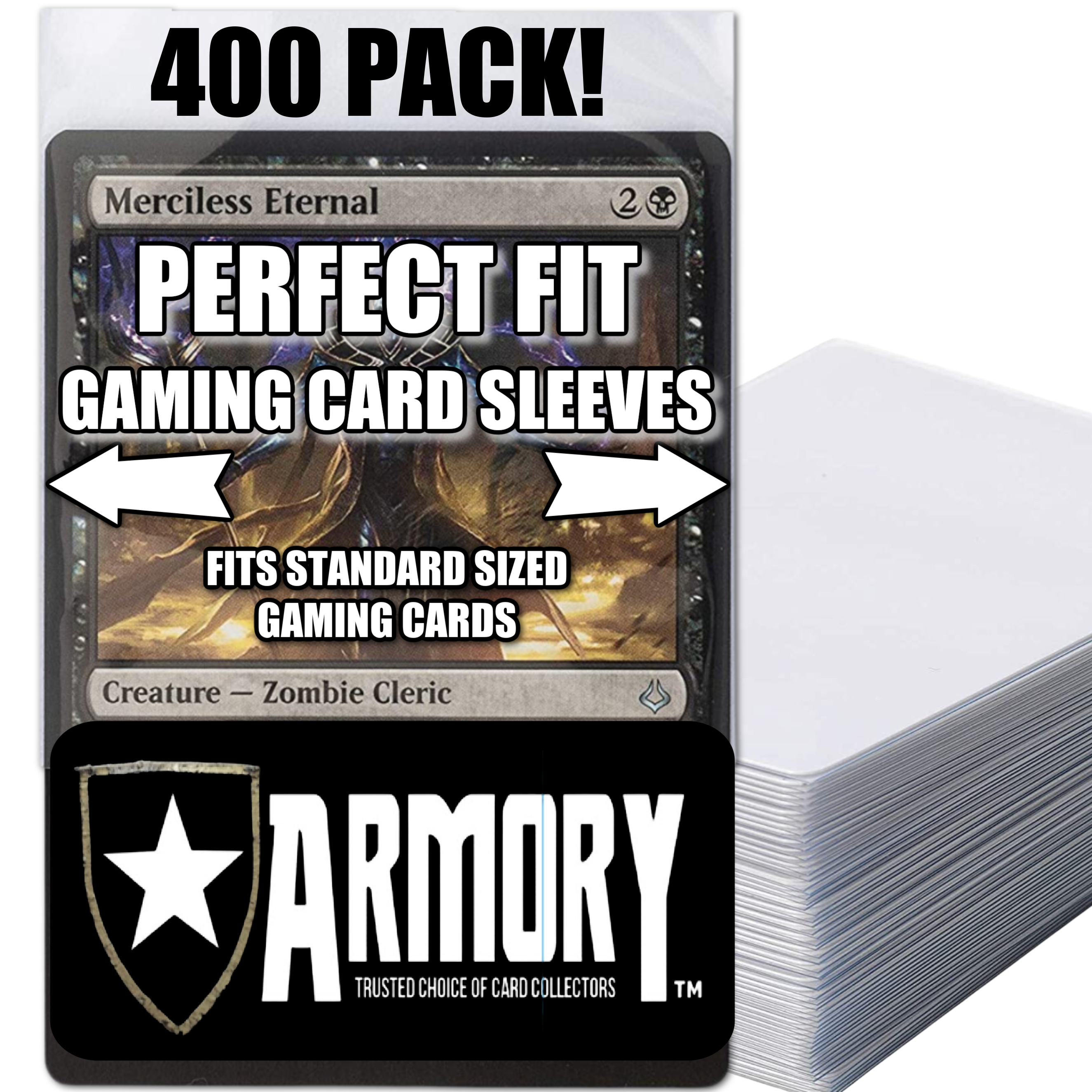 400 Pcs Ultra Clear Perfect Fit Sleeves for Magic The Gathering