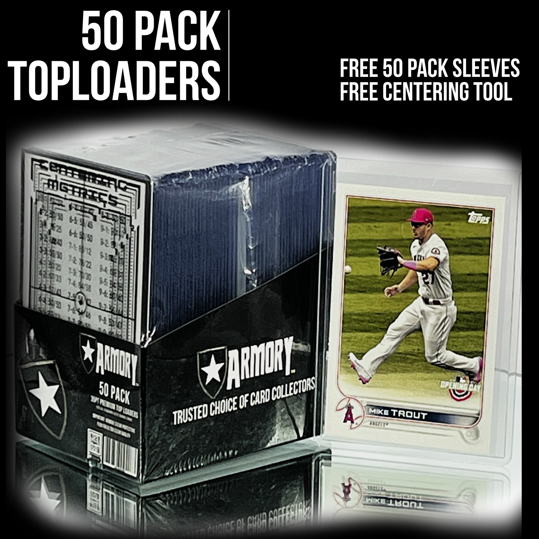 100 Premium Top Loaders | 100 Penny Sleeves and A Free Card Centering Tool!