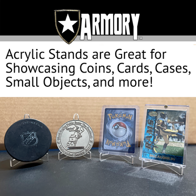 12 Pack Acrylic Stands for Displays | Coins, Top Loaders - mycardarmory