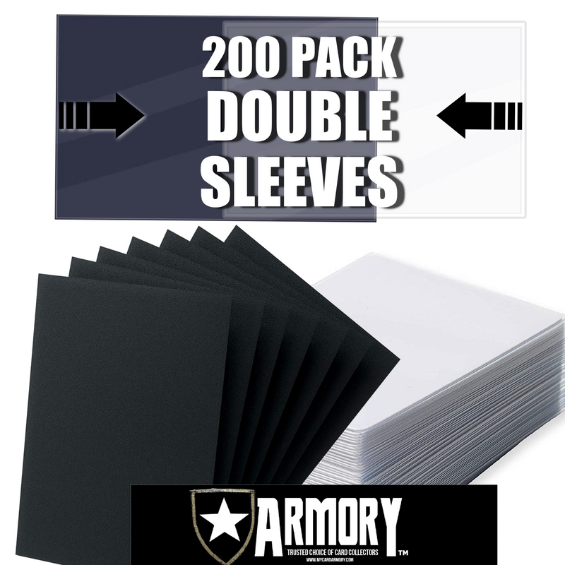 400 Double Sleeved Card Protectors - Matte Black Backing - mycardarmory
